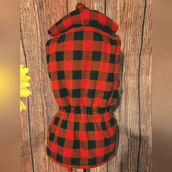 Sherpa Faux Fur Lined Flannel Hooded Vest - Picture 4 of 6